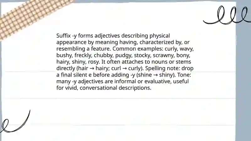Describing people Appearansce suffixes and prefxes 3