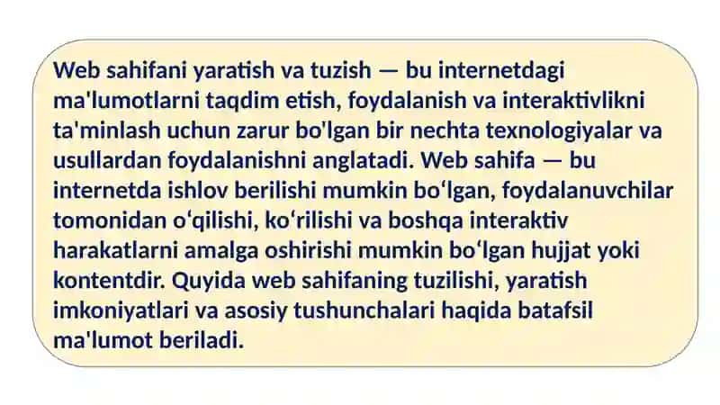 Veb-sahifa yaratish: Boshlang'ich qo'llanma 3