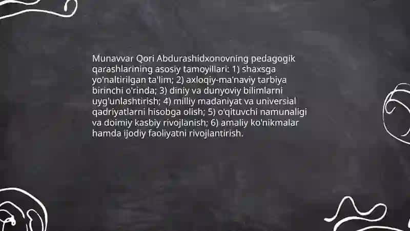 Munavvar Qori Abdurashidxonovning pedagogik qarashlari 3