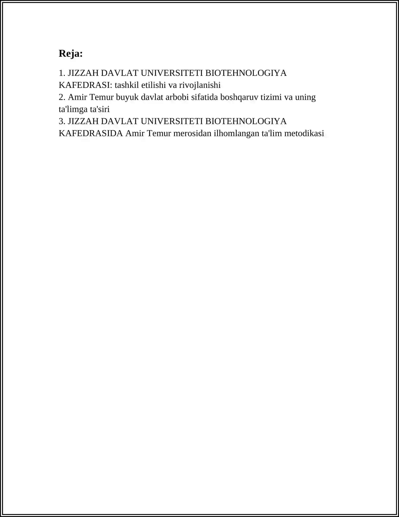 JIZZAH DAVLAT UNIVERSITETI BIOTEHNOLOGIYA KAFEDRASI 3