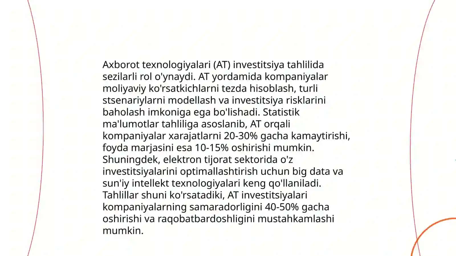 Axborot texnologiyalarining investitsiya tahlilidagi roli va istiqbollari 3