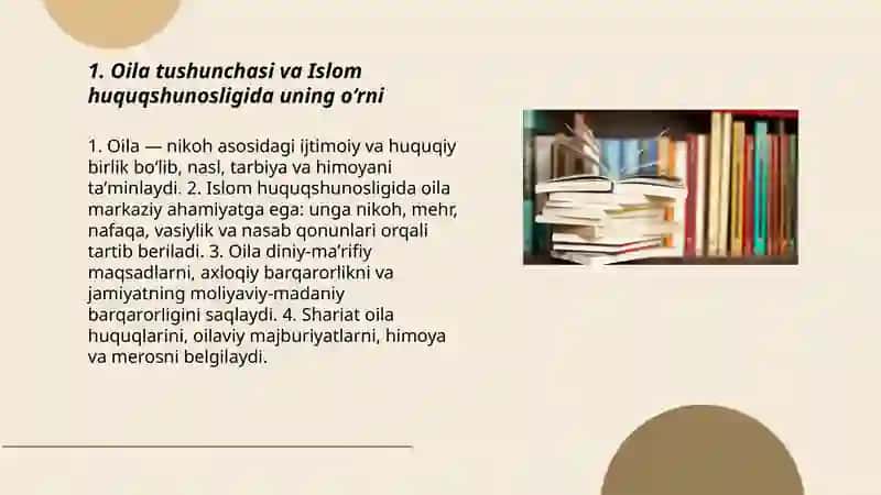 Islom huquqshunosligida oila, nikoh, taloq, idda, zihor tushunchalarini 3