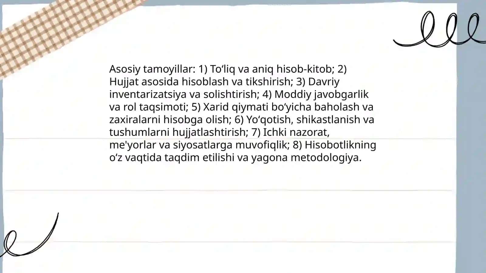 Materiallar hisobini tashkil qilish va yuritish 3
