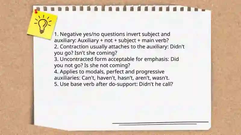 Asking and answering negative questions 3