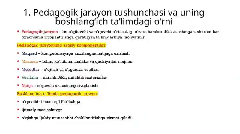 Boshlang‘ich maktabda pedagogic jarayonning zamonaviy tendensiyalari va texnologiyalari 3