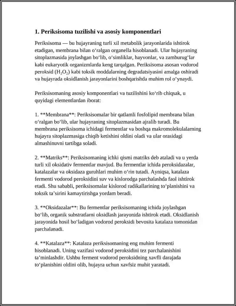 Periksisoma tuzilishi va asosiy komponentlari 3