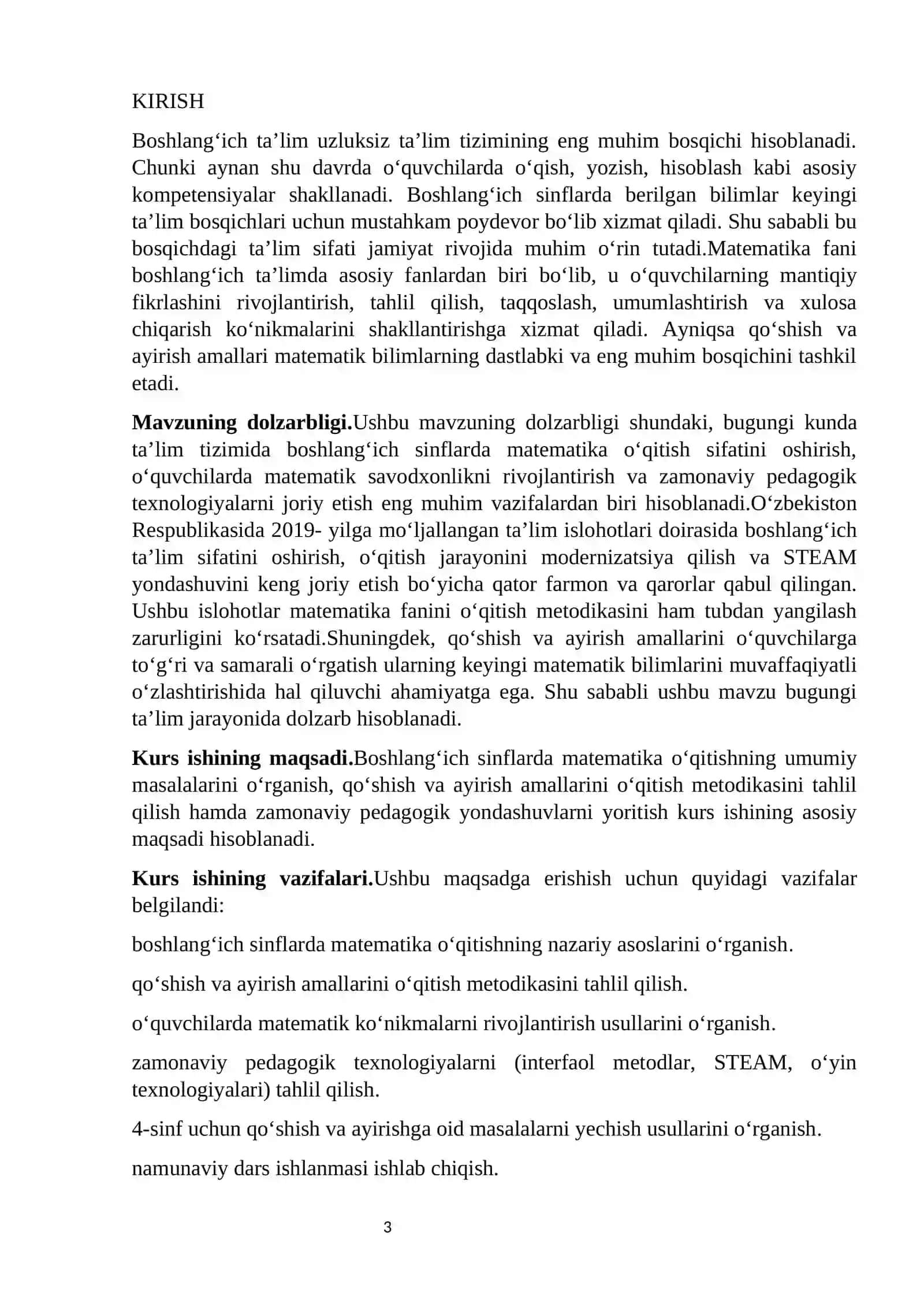 BOSHLANG‘ICH SINFLARDA MATEMATIKA O‘QITISHNING UMUMIY MASALALARI 3