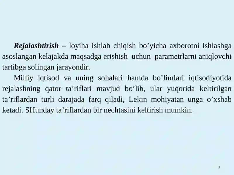 ISHLAB CHIQARISHNI RЕJALASHTIRISH 3