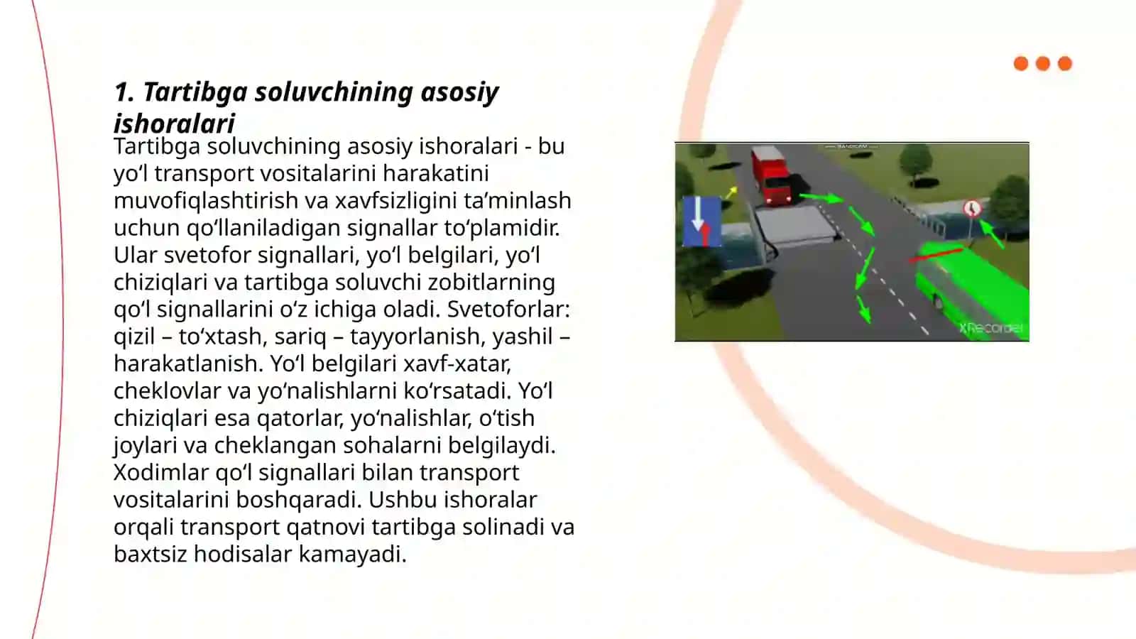 Tartibga soluvchining asosiy ishoralari 3