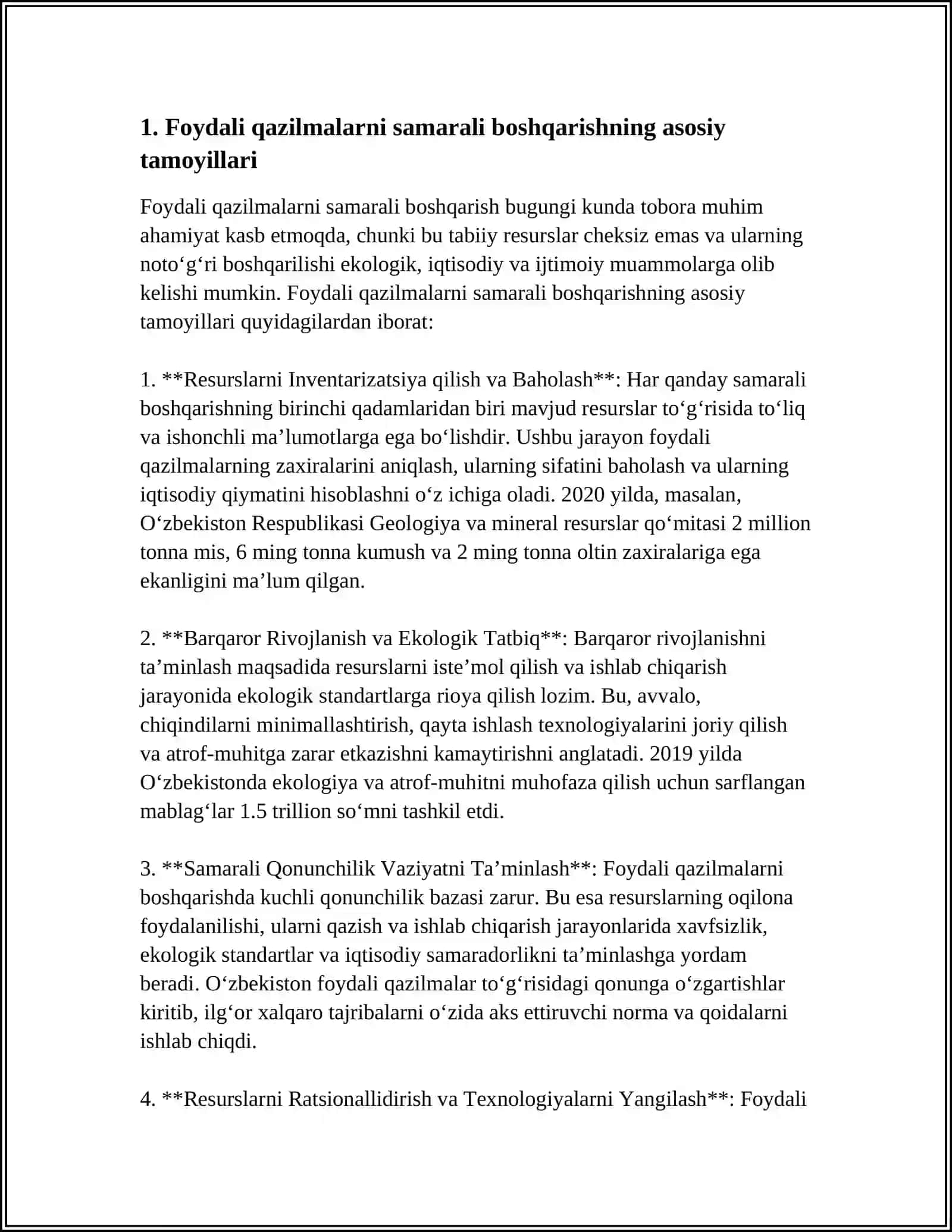 Foydali Qazilmalarni Iqtisodiy Jihatdan Samarali Boshqarish 3