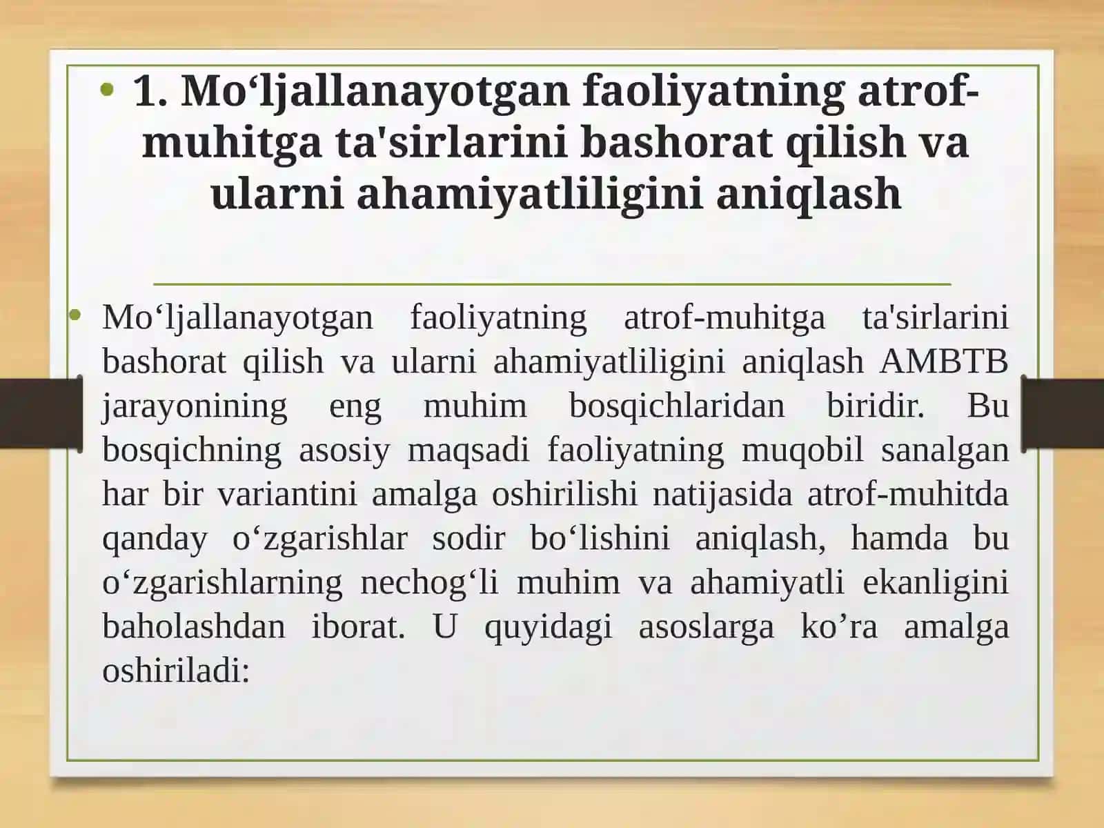 ATROF-MUHITGA BO‘LADIGAN TA'SIRLAR KO‘LAMINI BAHOLASH VA BASHORAT QILISH 3