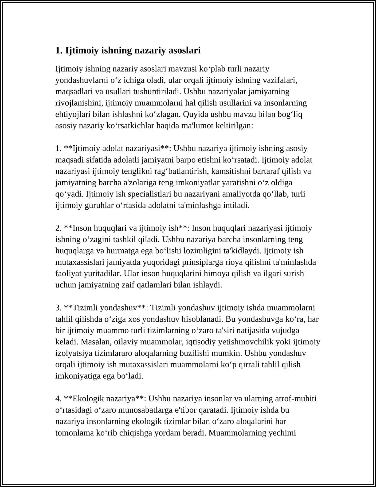 IJTIMOIY ISH VA IJTIMOIY TAʼMINOT: ASOSIY TUSHUNCHA VA ISTIQBOLLARI 3