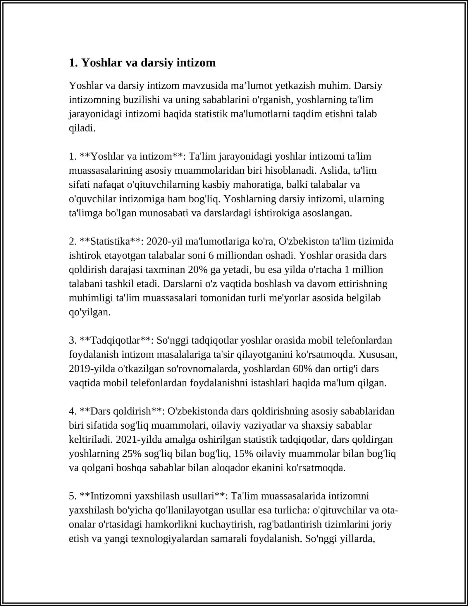 YOSHLAR AXLOQIDAGI ASOSIY QUSURLAR 3