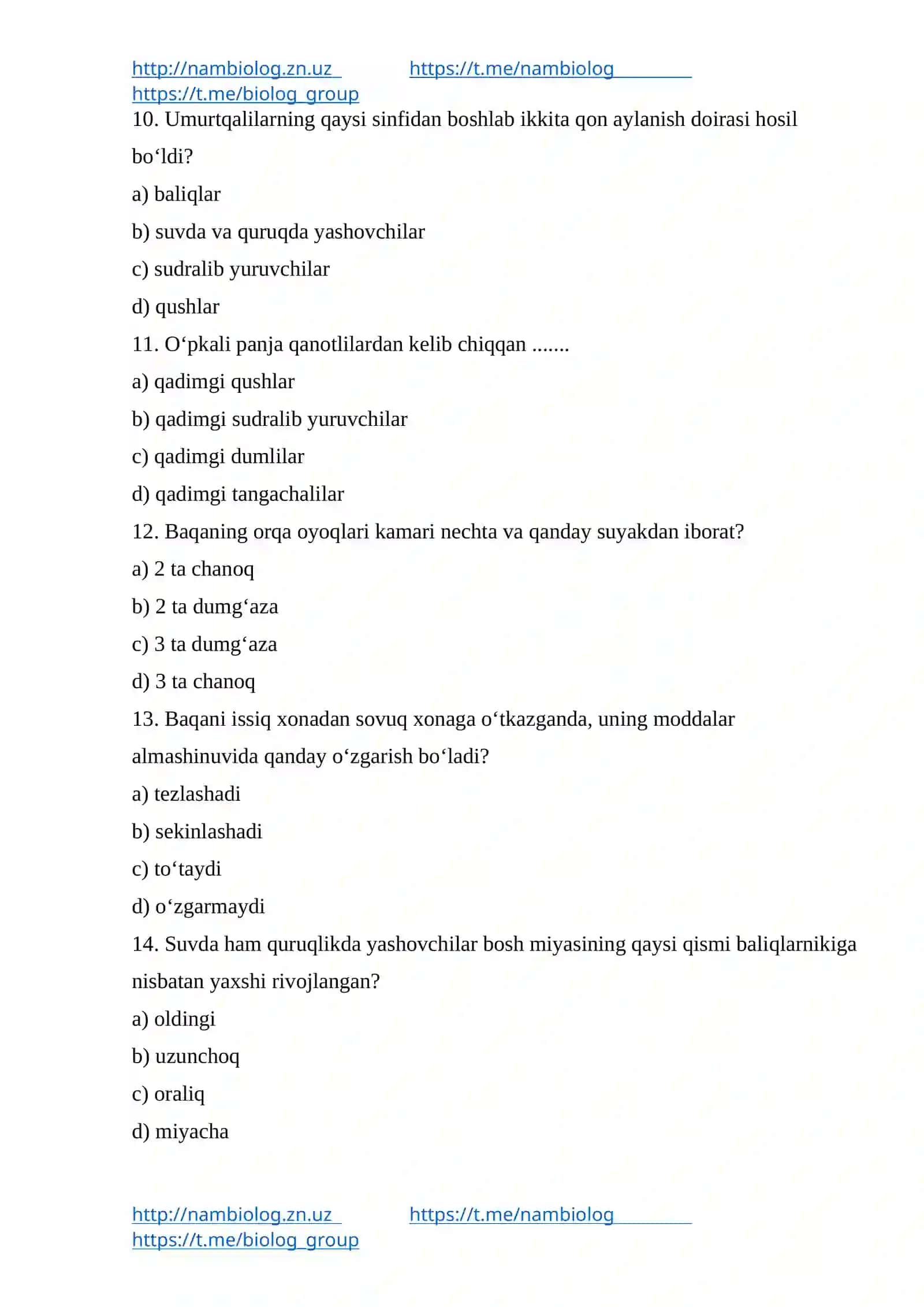 Suvda ham quruqlikda yashovchilar sinfi 3