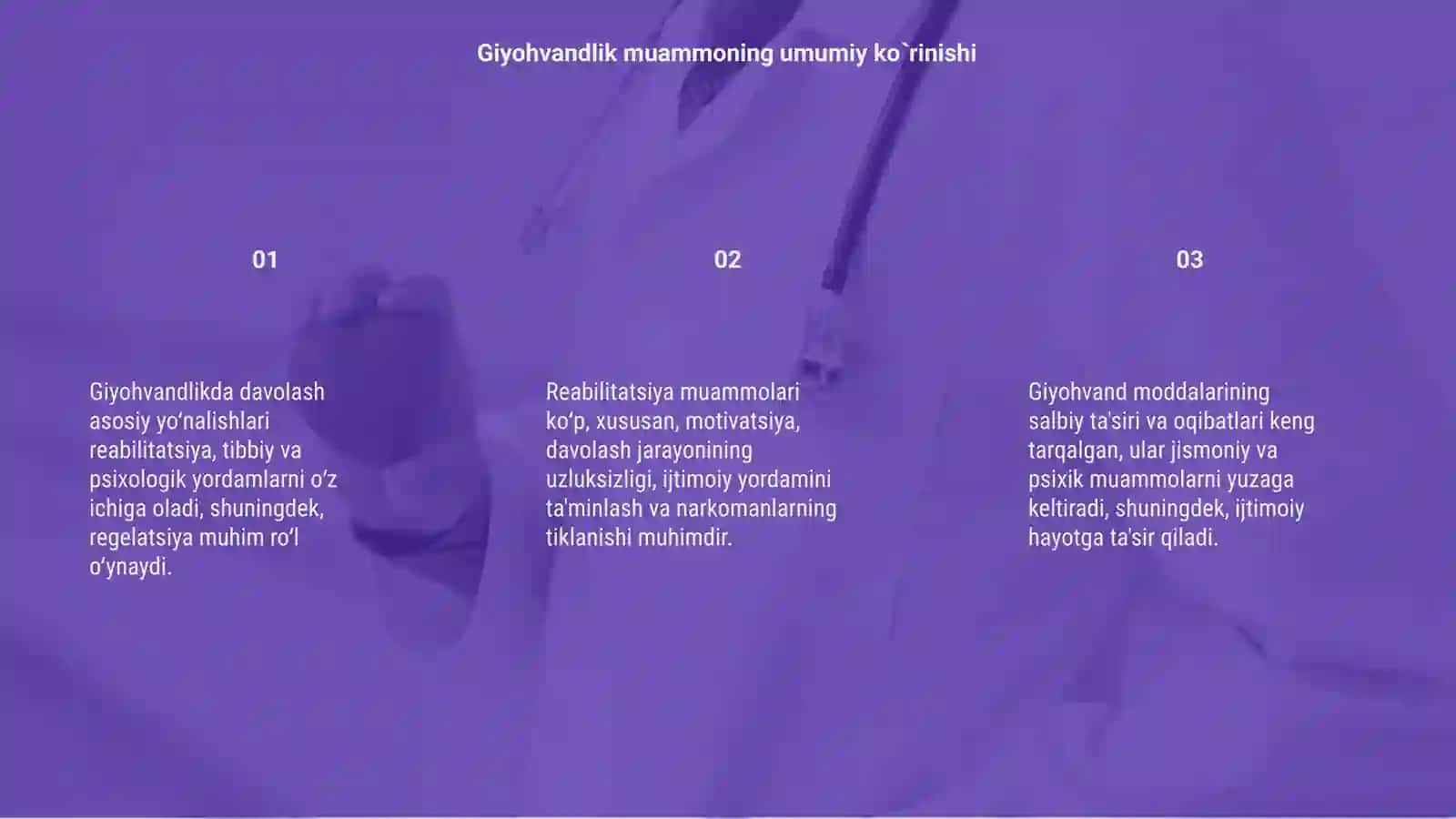 Giyohvandlikda davolashning asosiy yoʻnalishlari va reabilitatsiya 3
