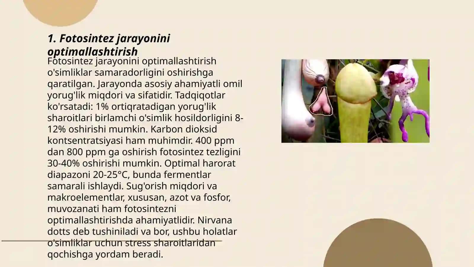O'simliklar fiziologiyasining iatiqbolli yo'nalishlari va ularga amalga oshirishda mavjud shart-sharoitlar 3