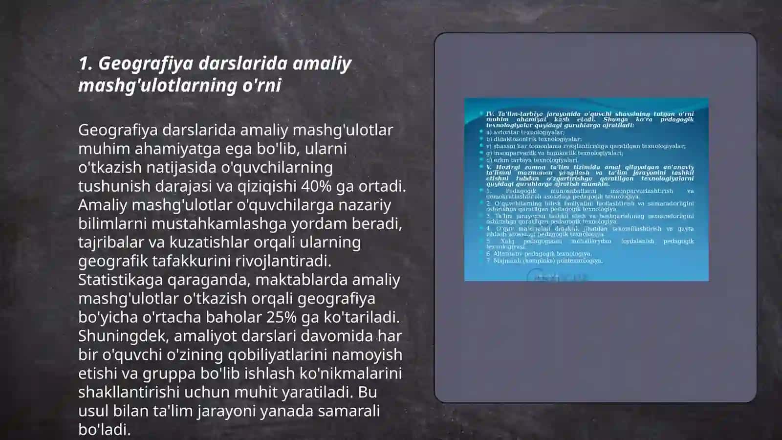 Geografiya darslarida amaliy mashgʻulotlardan foydalanish metodikasi 3