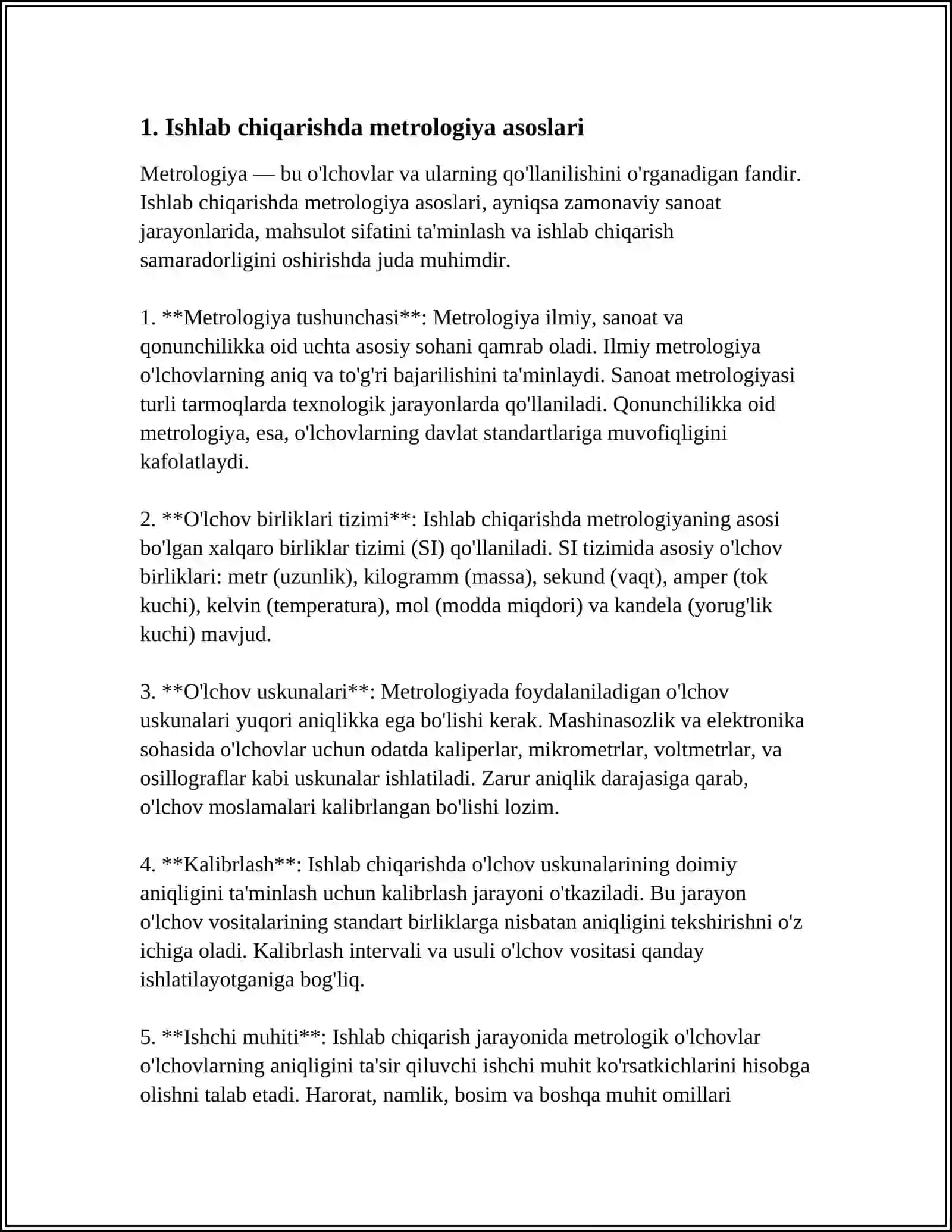 ISHLAB CHIQARISH VA UNING TARMOQLARIDA METROLOGIK XIZMATNING AXAMYATI 3