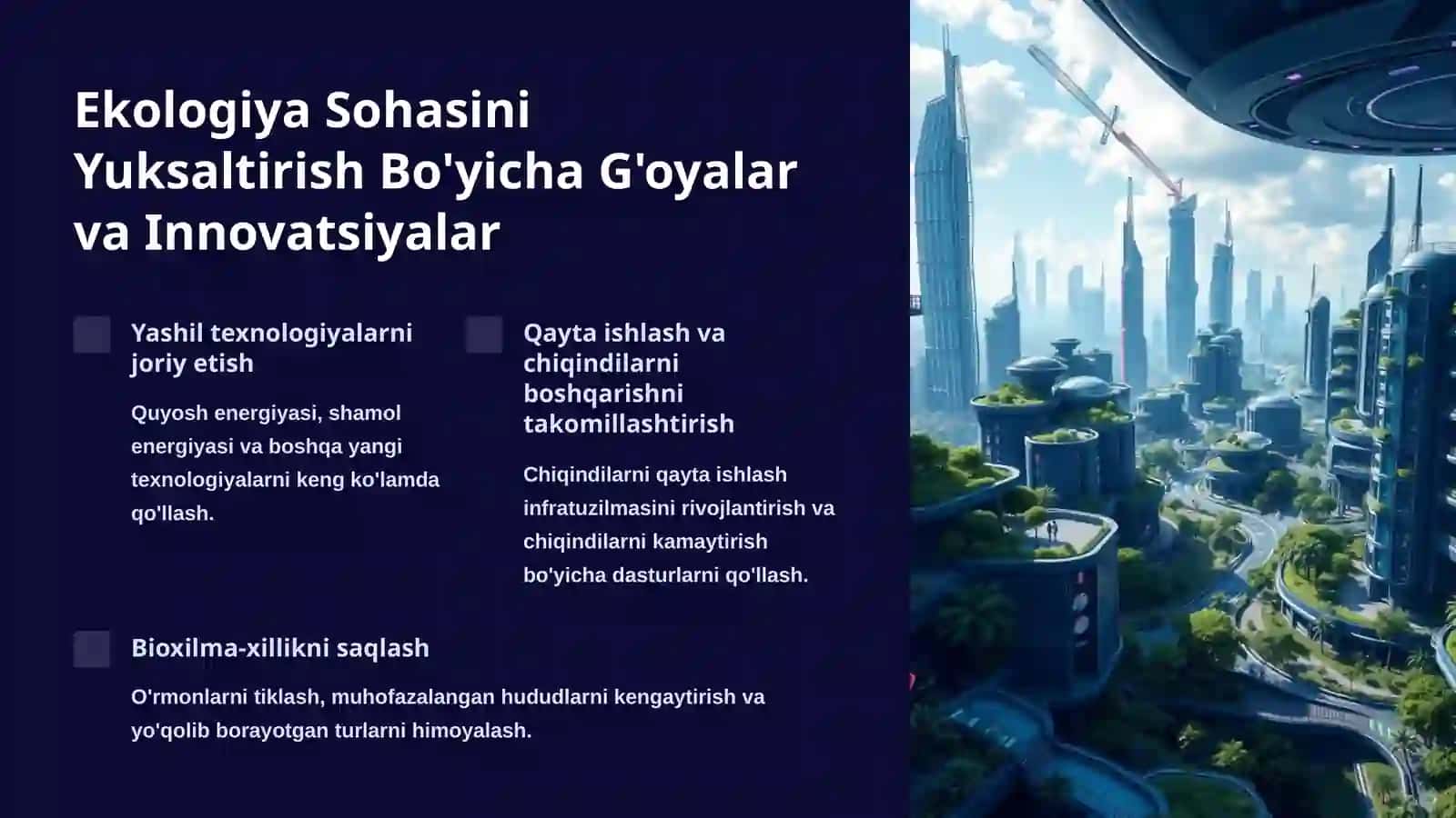 Ekologiya: Umumiy Tushunchalar, Istiqbollar va Takliflar 3