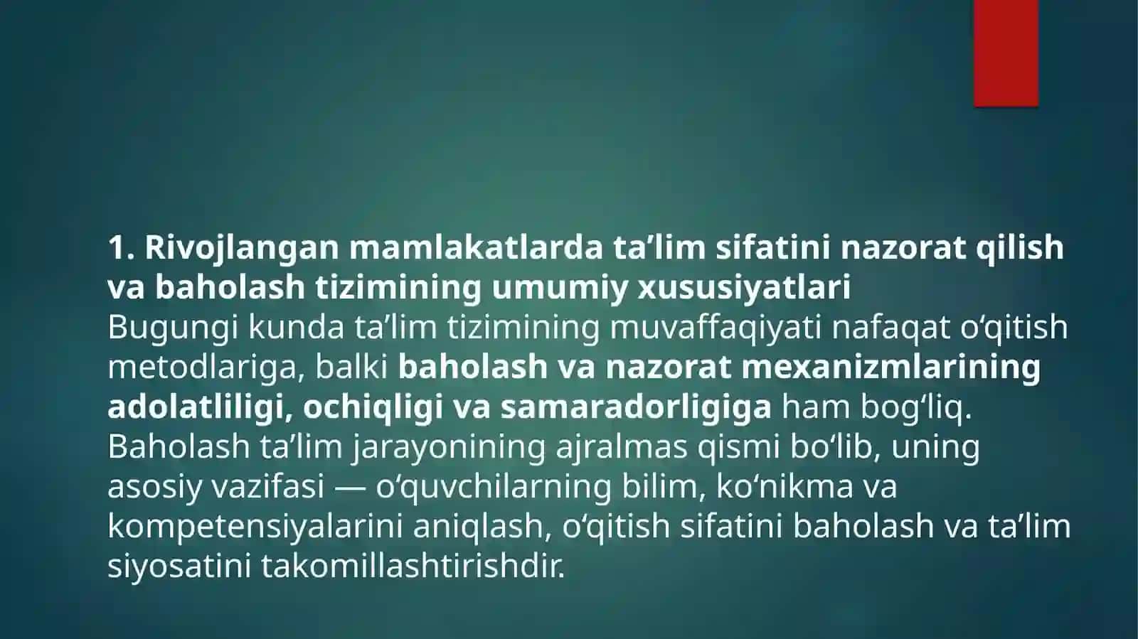 Rivojlangan mamlakatlarda ta’lim tizimidan nazorat qilish va baholashning zamonaviy ko‘rinishlari 3