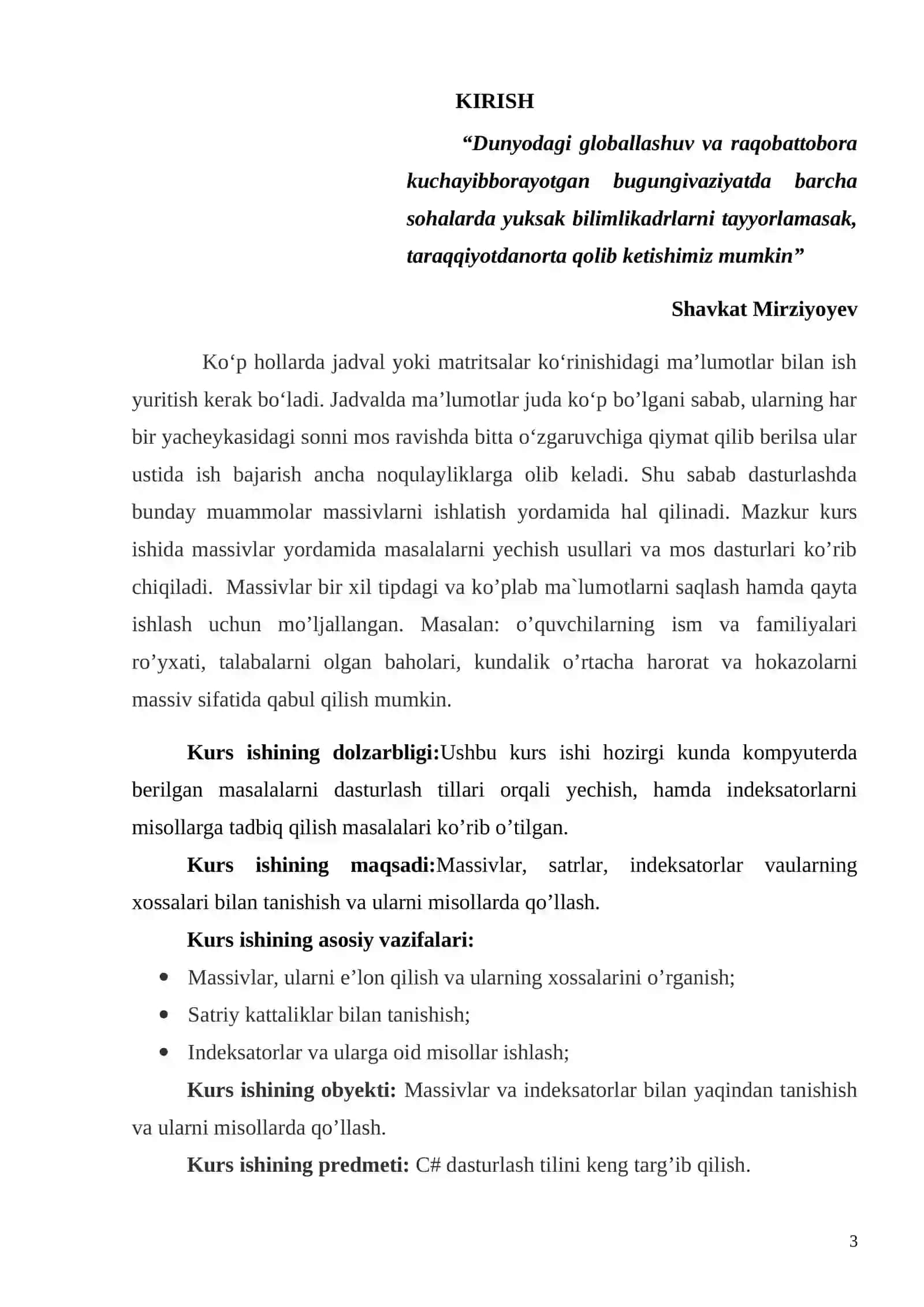 Massivlar. Bir o’lchamli massivlar 3