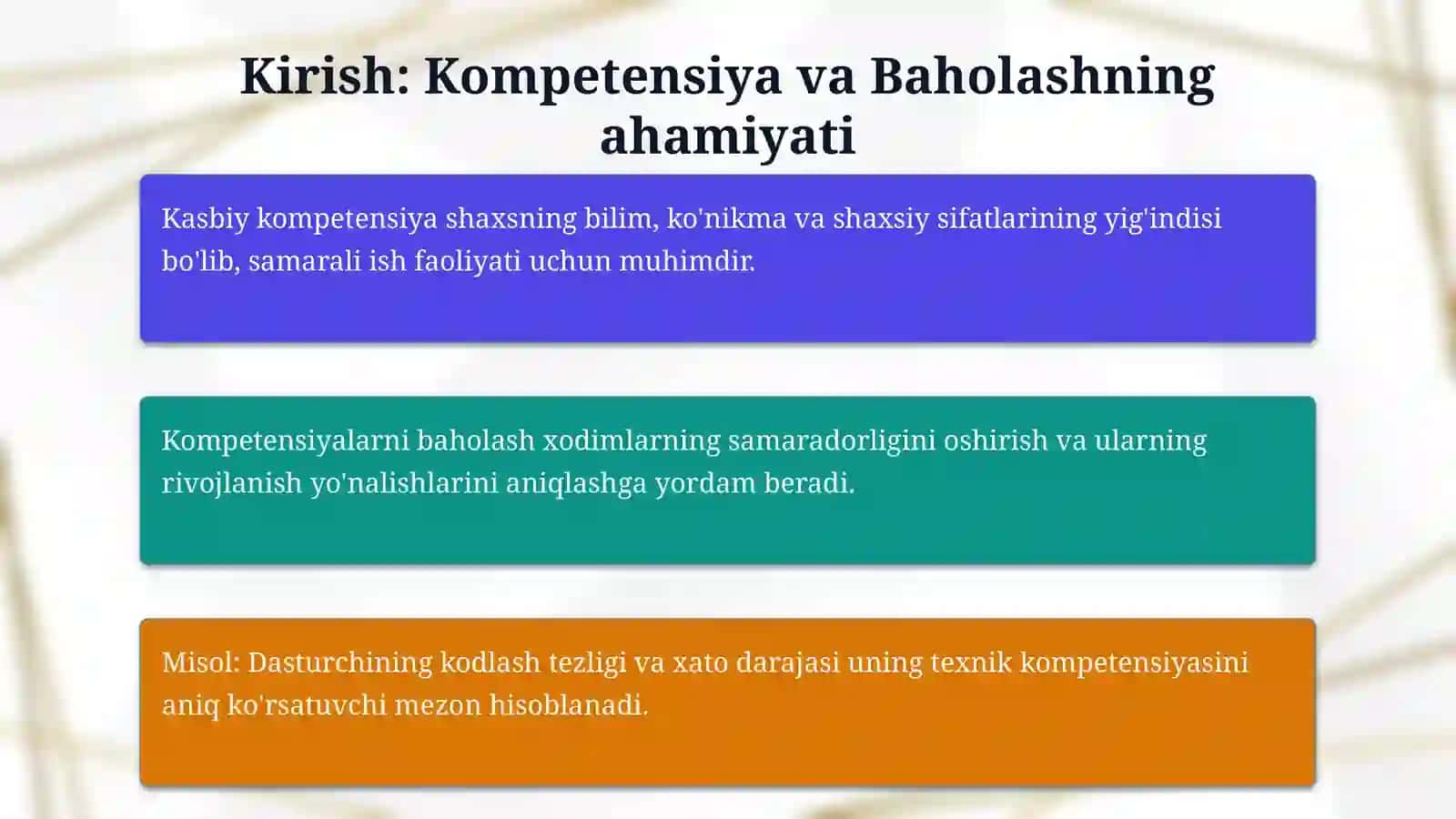 KASBIY KOMPETENSIYALARNI BAHOLASH USULLARI 3