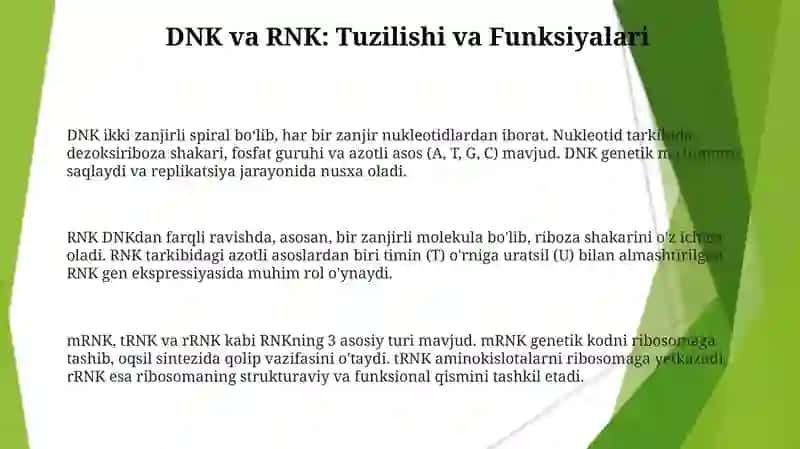 Irsiyat va oʻzgaruvchanlikning molekulyar asoslari 3