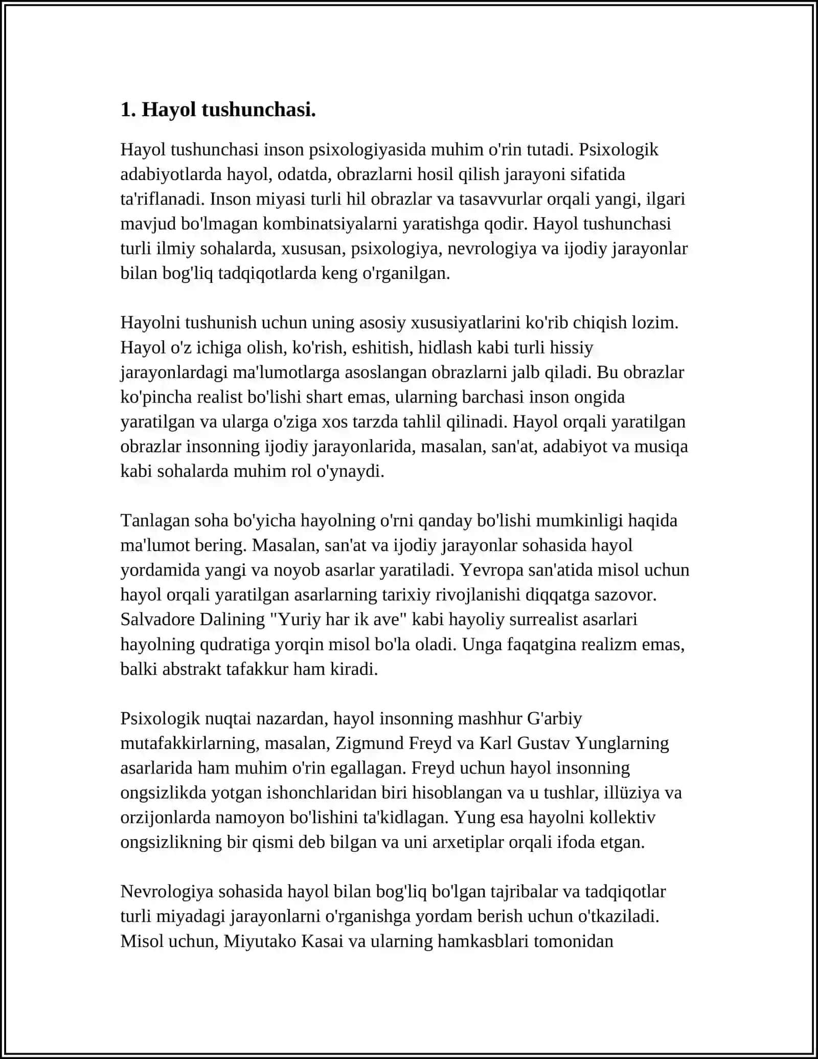HAYOL VA UNING TURLARI 3