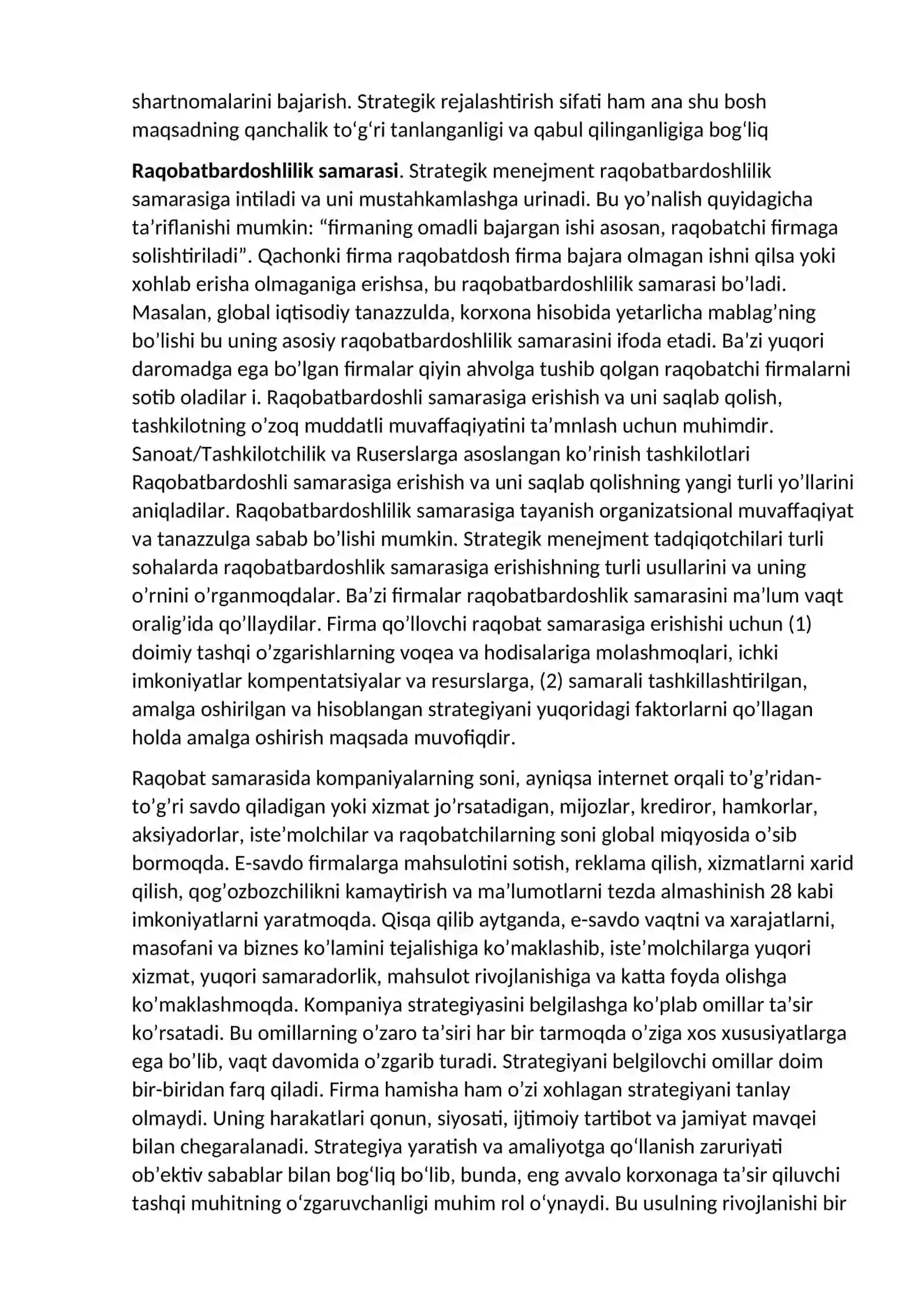 Strategiya va raqobatchilik ustunligi 3