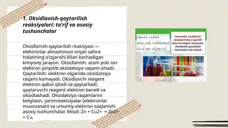 Oksidlanish qaytarilish reaksiyalari 3