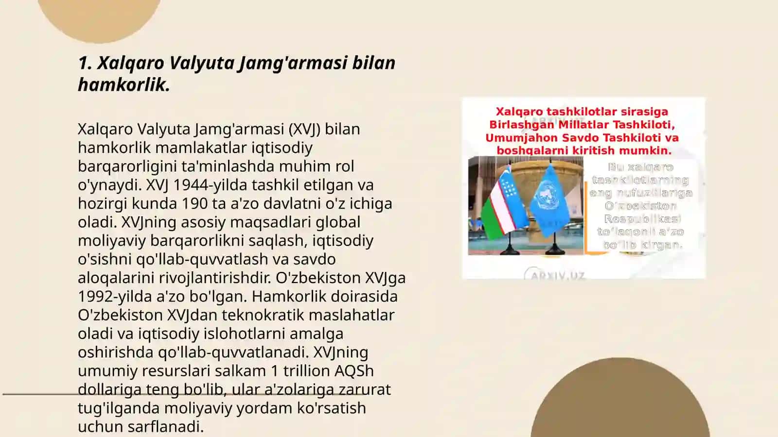 Xalqaro Valyuta Jamg'armasi bilan hamkorlik 3