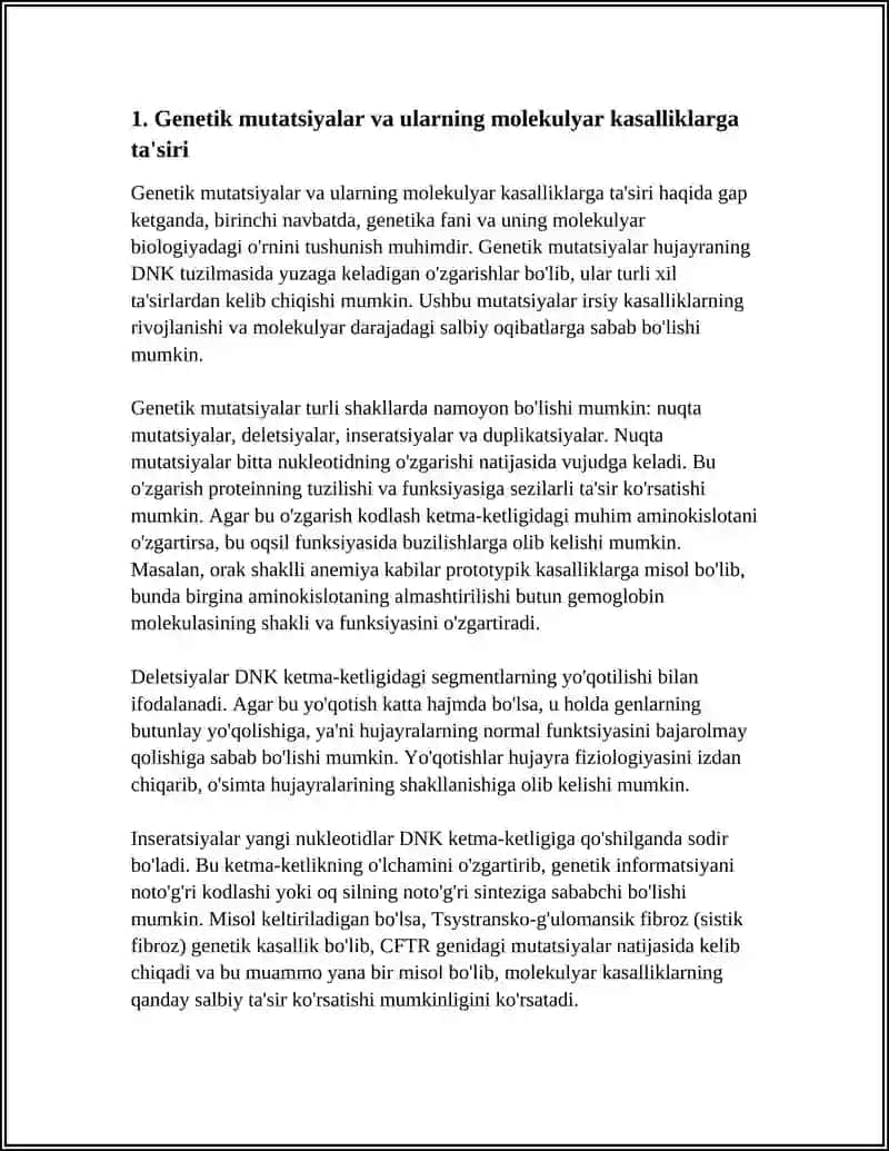 MOLEKULYAR KASALLIKLAR VA ULARNING SALBIY OQIBATLARI 3