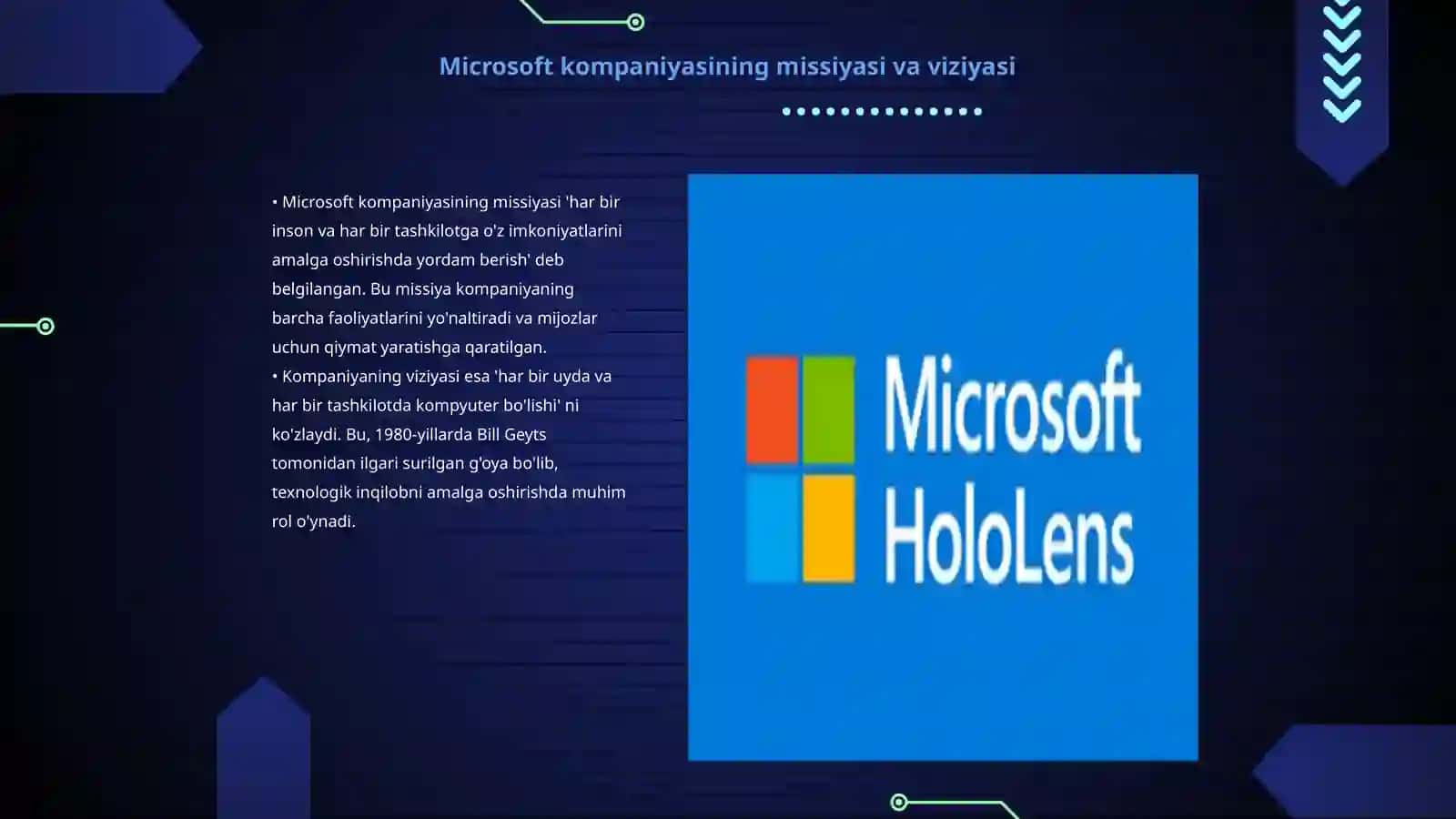 Missiya va viziyani shakllantirish.Microsoft kompaniyasining missiyasi va viziyasi 3