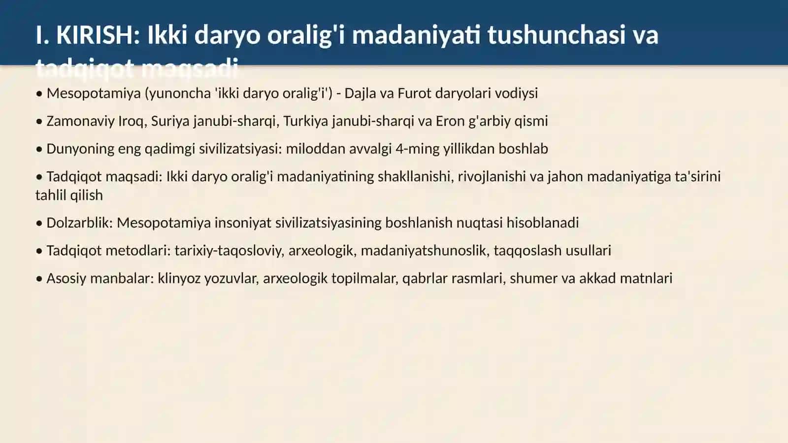 Ikki daryo oraligʻi madaniyati(Mesopotamiya) 3
