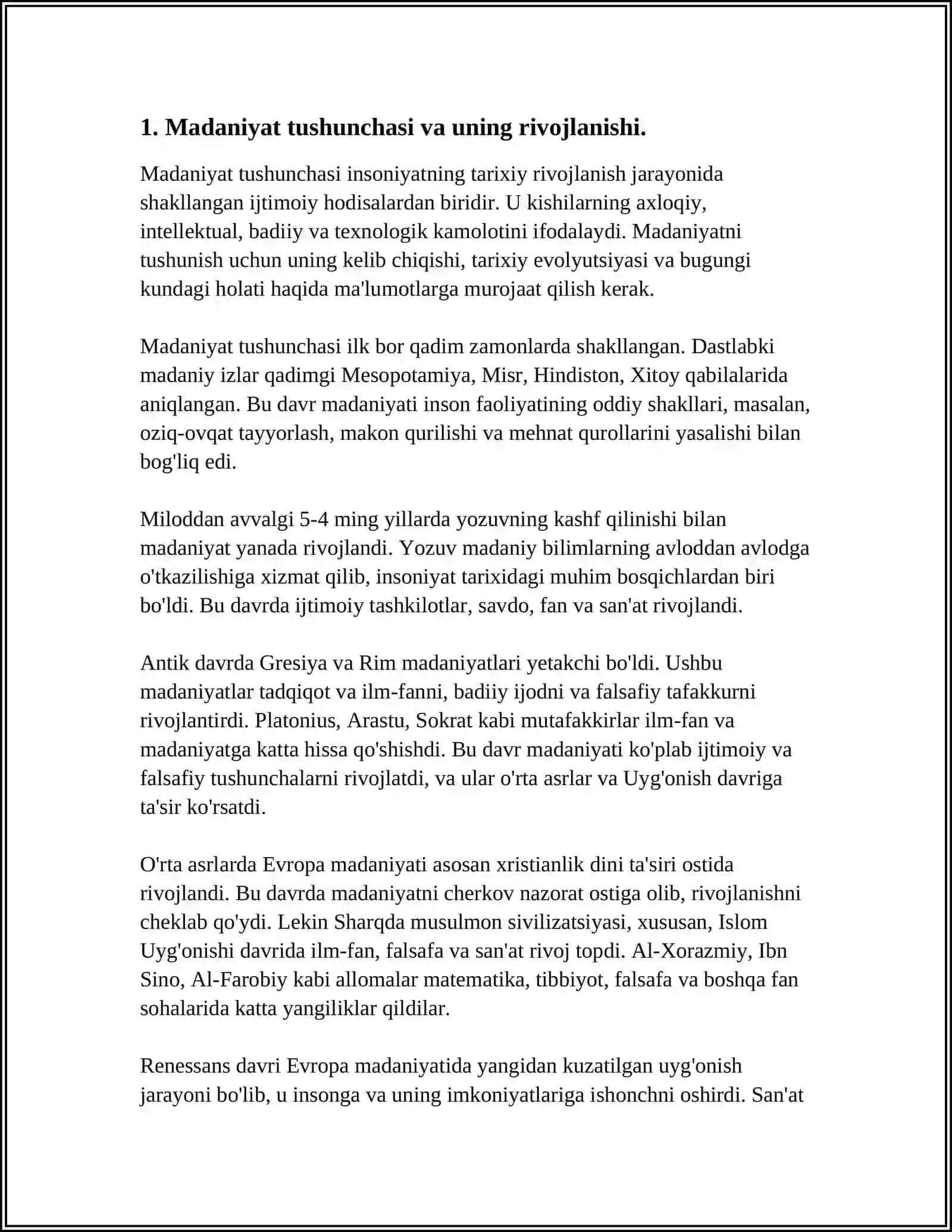 MADANIYAT RIVOJLANISHINING ASOSIY QONUNIYATLARI 3