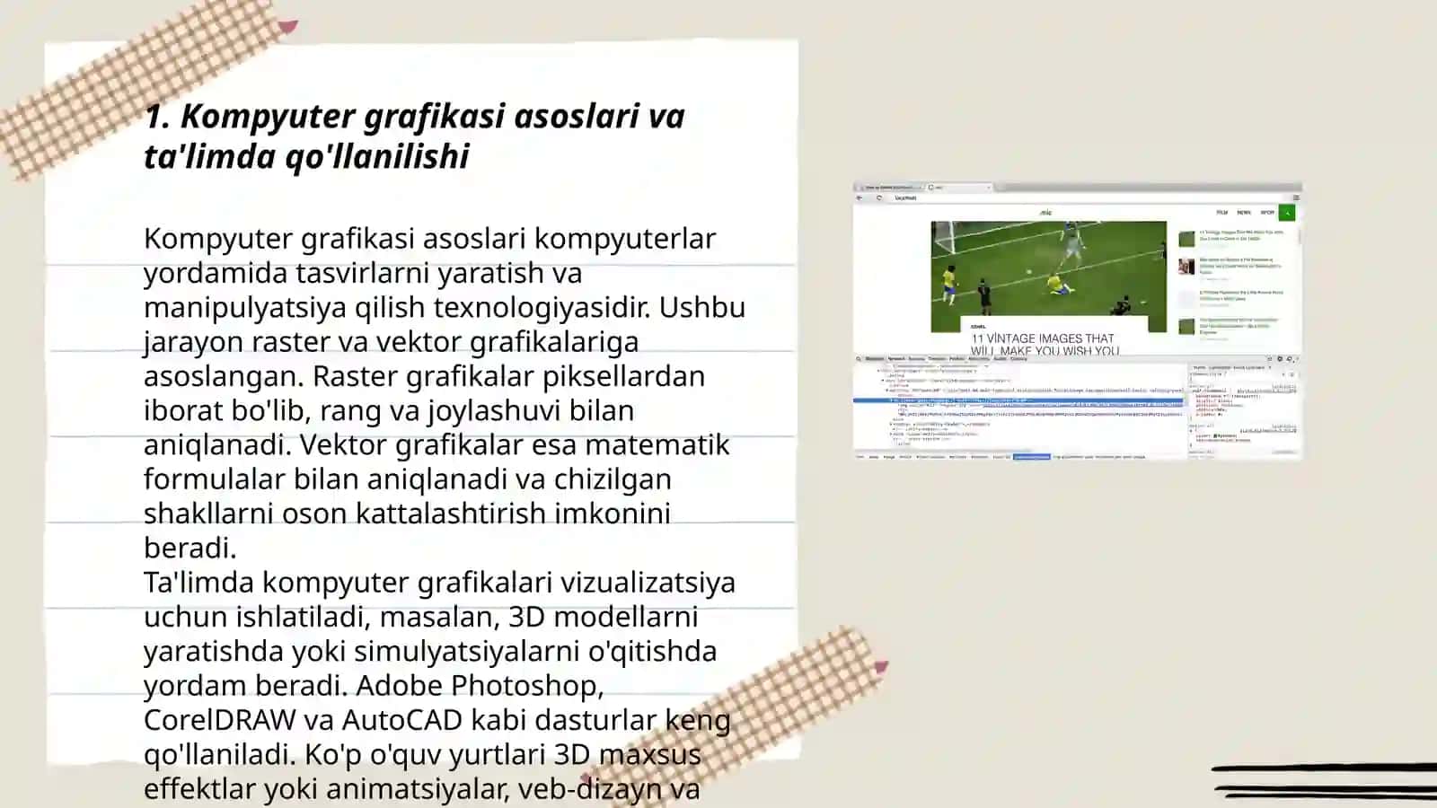 Muhandislik kompyuter grafikasi fani bóyicha muammoli darslarni tashkil etishning samarali metodlari 3