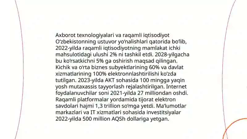 Iqtisodiyotda axborot kommunikatsiya texnologiyalarini oʼrinni va 3