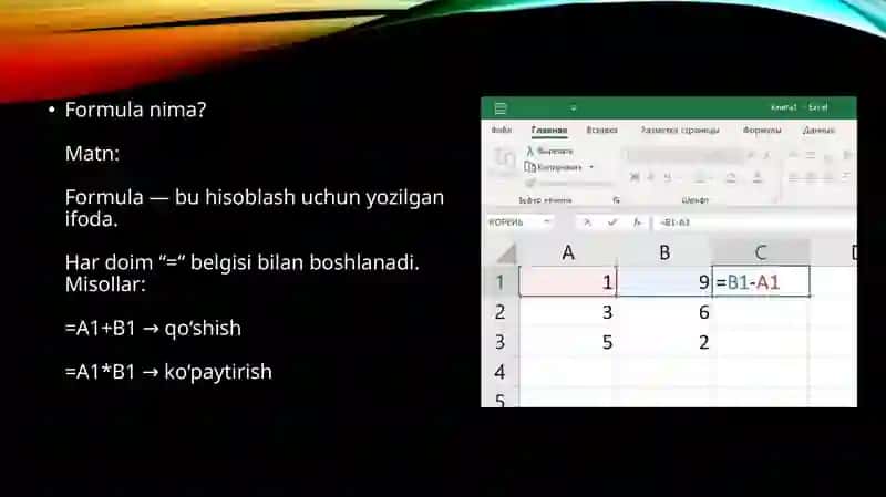 MS EXCEL DASTURIDA FORMULA VA FUNKSIYALAR 3