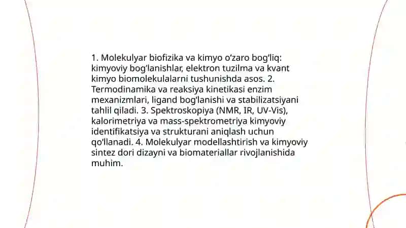 Biofizika fanining boʻlimlari boshqa fan sohalari bilan aloqadorligi 3
