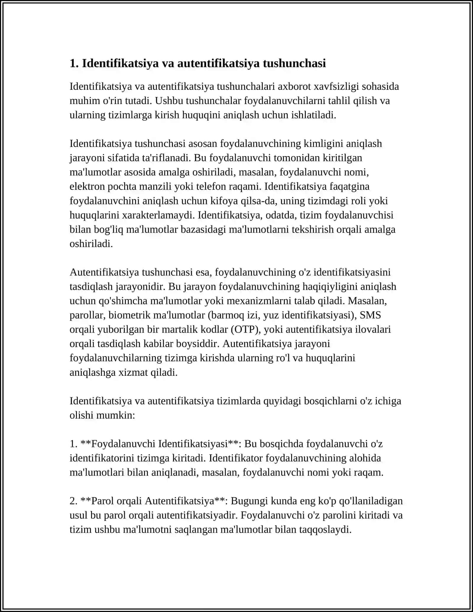 IDENTIFIKATSIYA VA AUTENTIFIKATSIYA TUSHUNCHASI VA VAZIFALARI 3