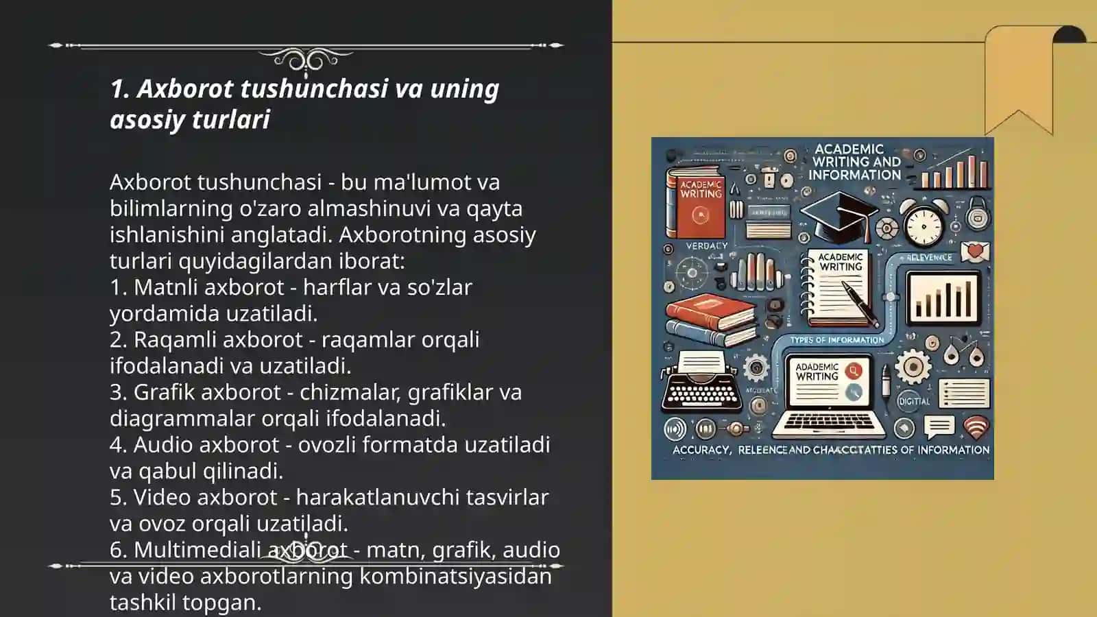Axborot tushunchasi va uning asosiy turlari 3