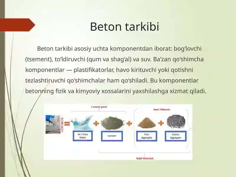 Beton. Beton tarkibini mineral va polimer moddalar bilan modifikatsiyalash usullari 3