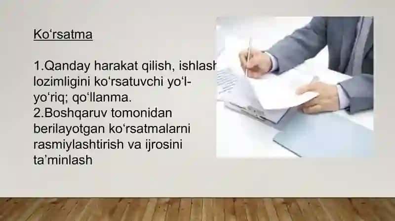 Ko‘rsatma.Farmoyish 3