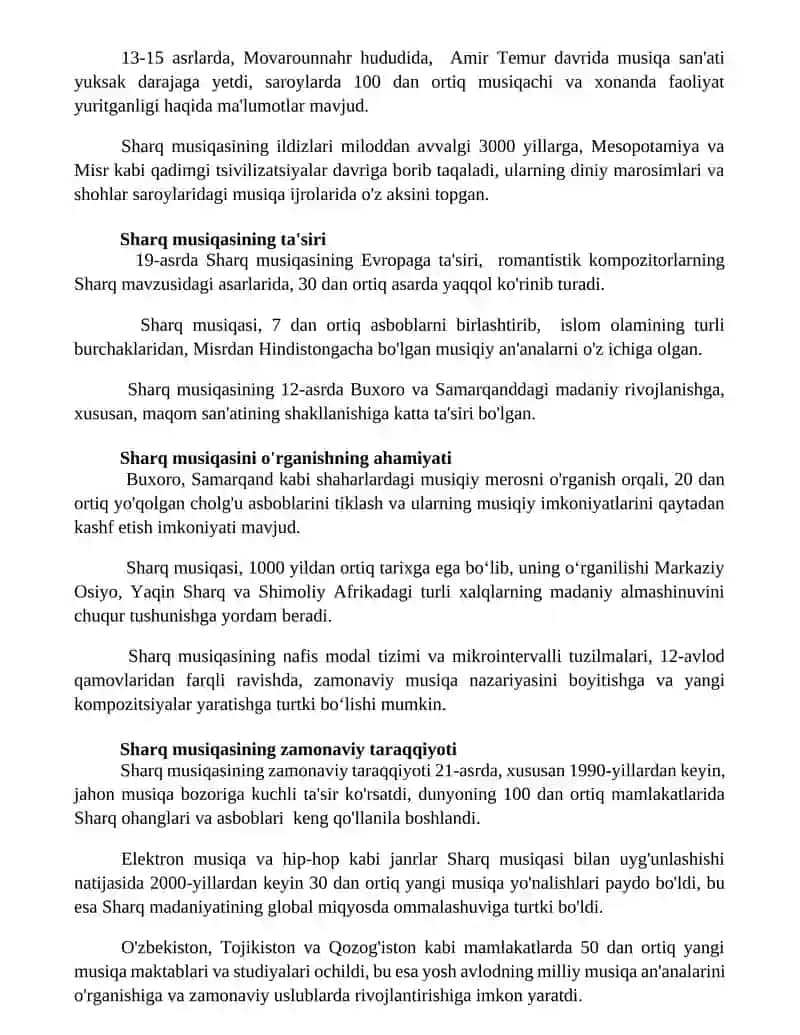 Sharq mamlakatlari musiqasi va madaniyati yoritib berish 3