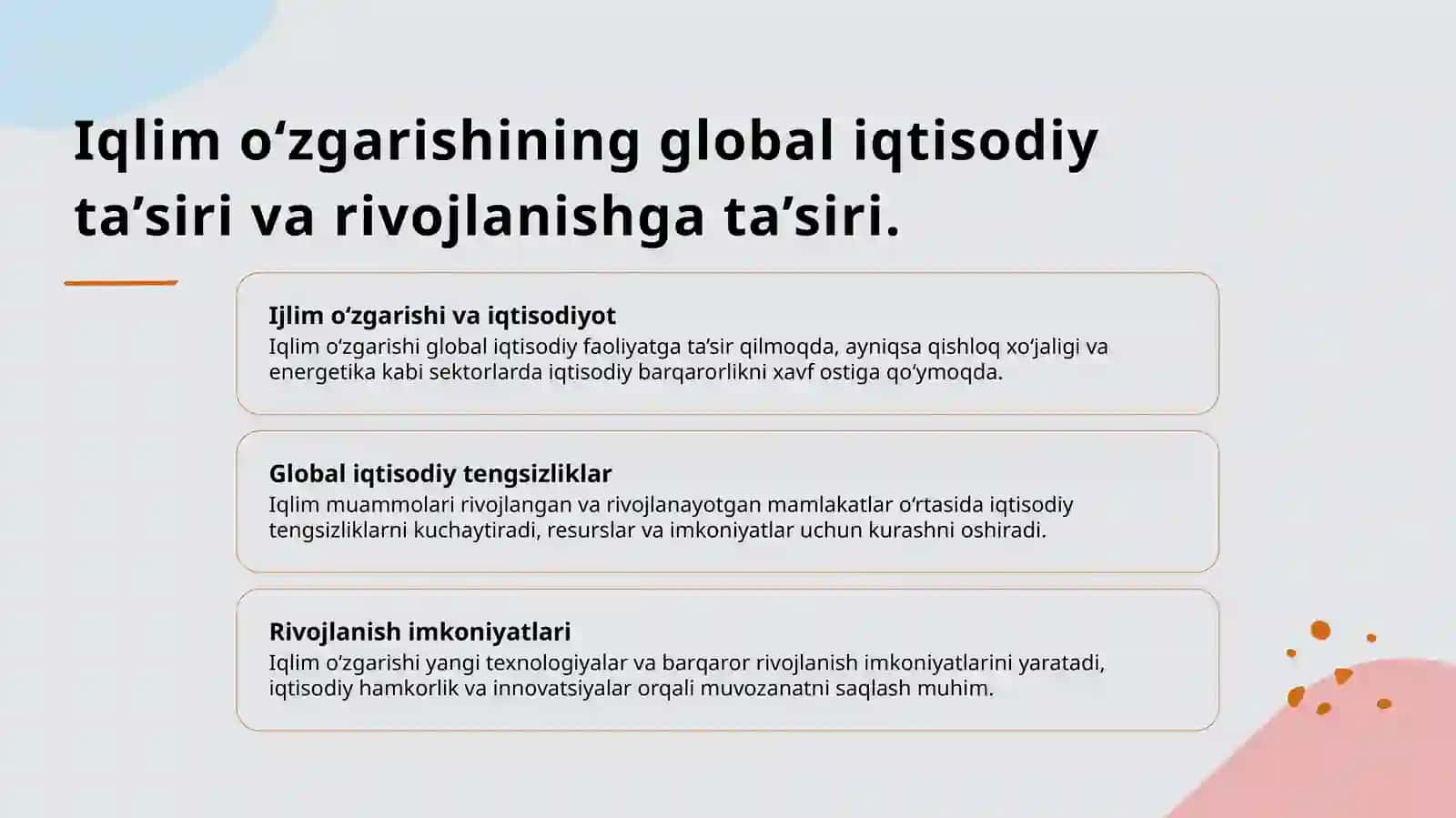 Iqlim o‘zgarishi va uning iqtisodiyotga ta’siri 3