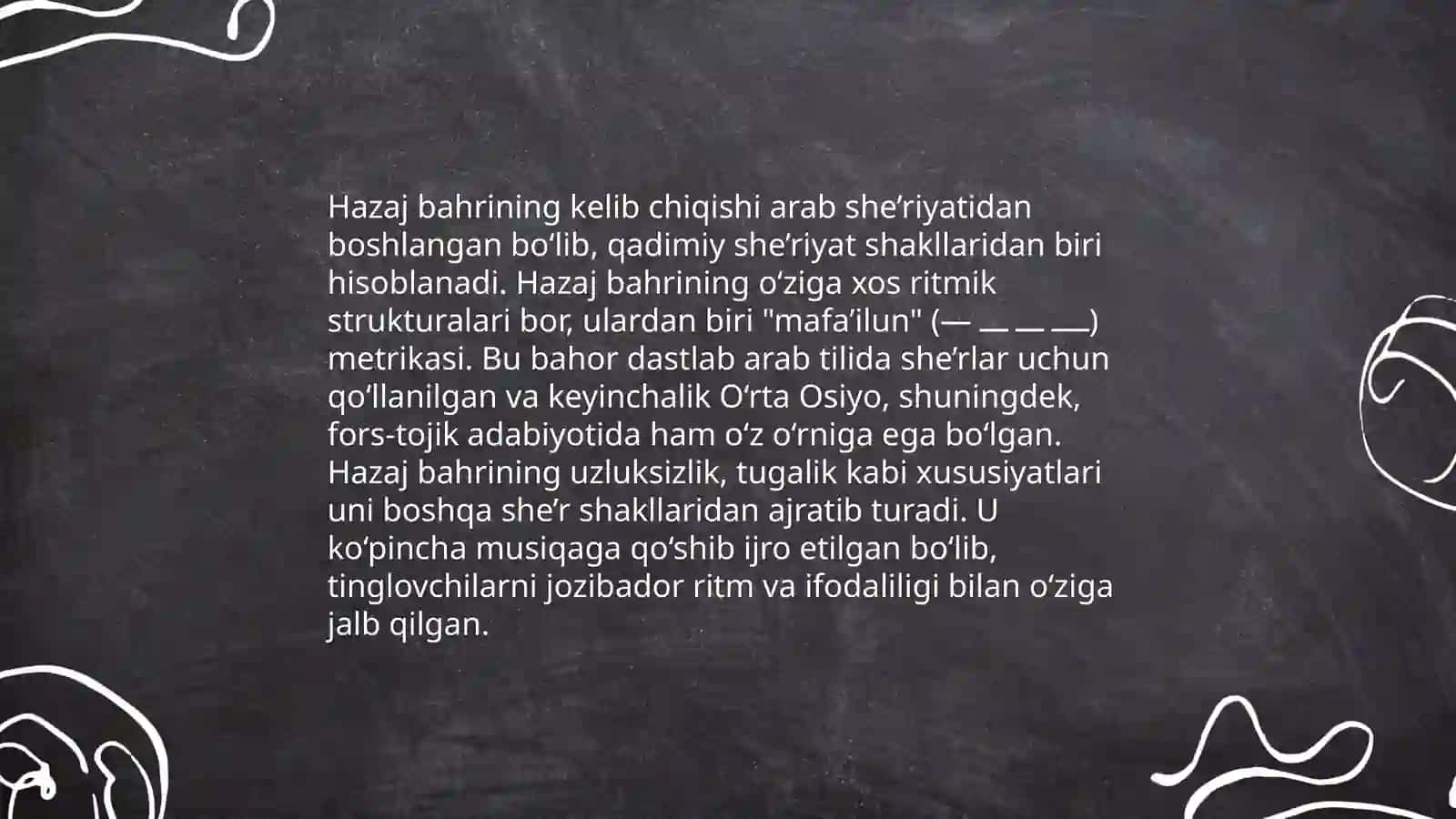 Hazaj bahrining musaddas vaznlari tahlili 3