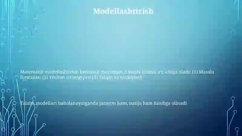 Matematika fanini oʻqitishda baholash mezonlari 3