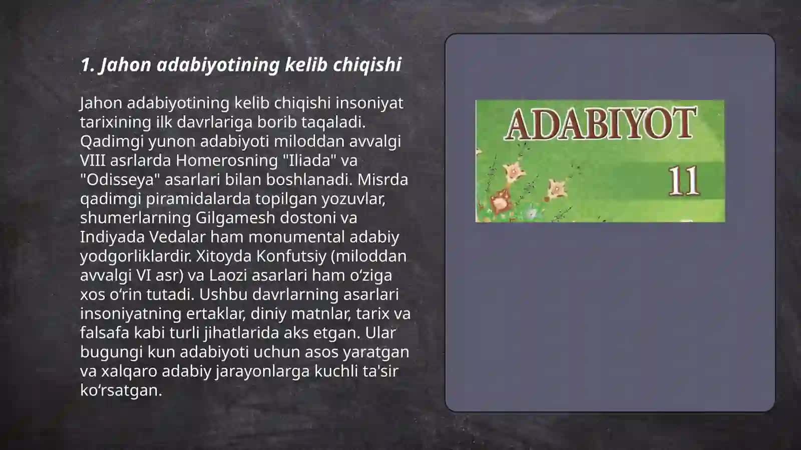 Jahon adiblari adabiyoti haqida kitobi 3