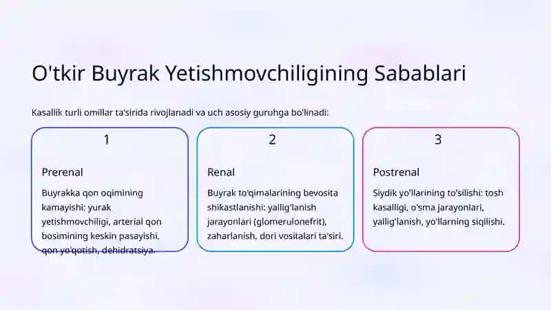 O'tkir Buyrak Yetishmovchiligi: Bosqichlari va Klinikasi 3