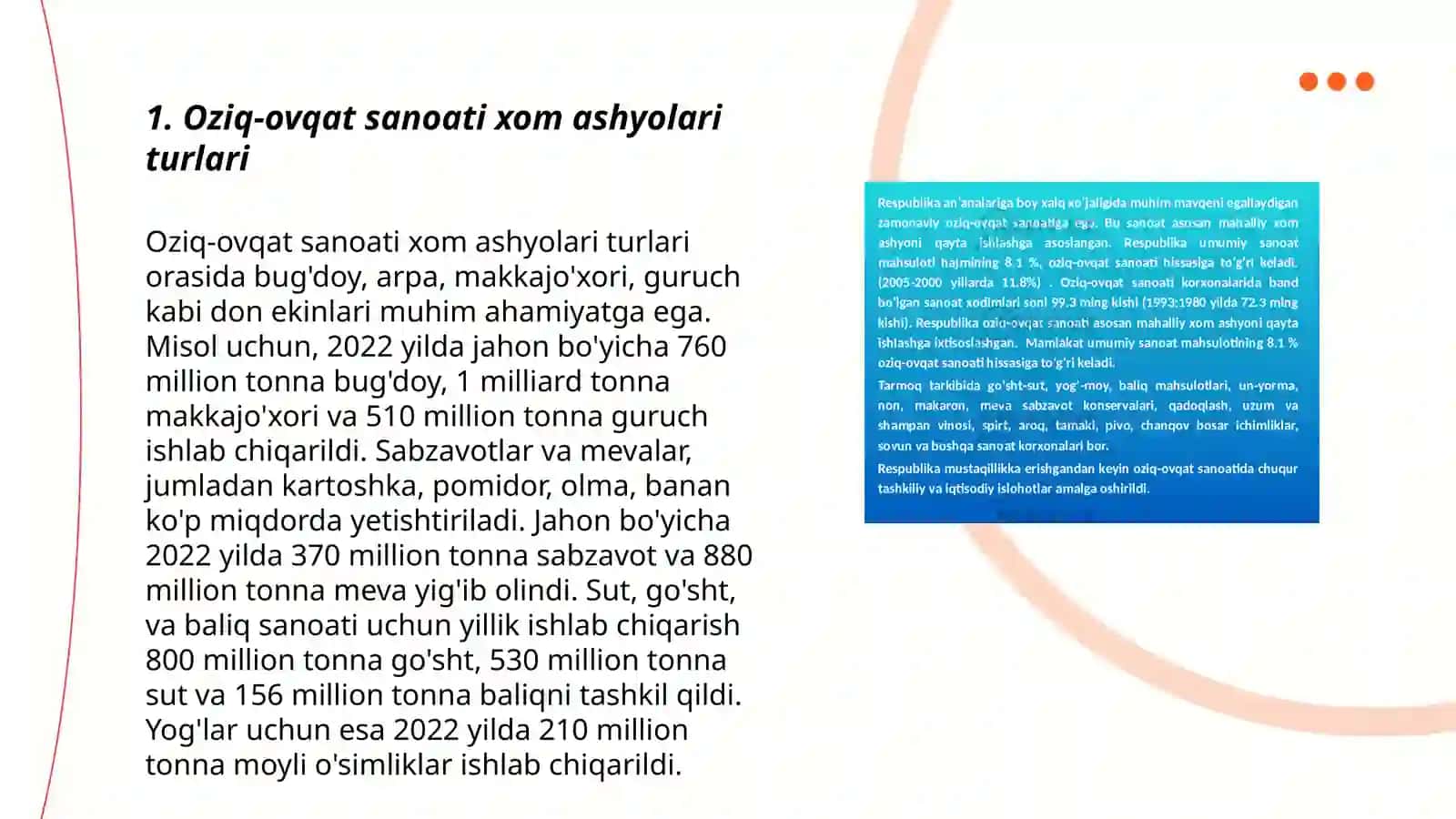 Oziq-ovqat sanoati xom ashyolari fan asoslari 3